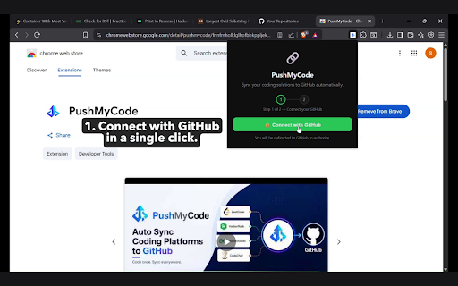 PushMyCode: Auto-Sync to GitHub :: Automatically sync your coding solutions to GitHub from LeetCode, GeeksforGeeks, HackerRank, and CodeChef.