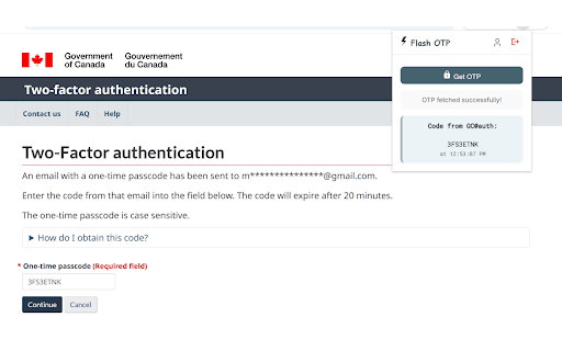 Flash OTP :: Fetches verification codes from your Gmail with one click for seamless logins.