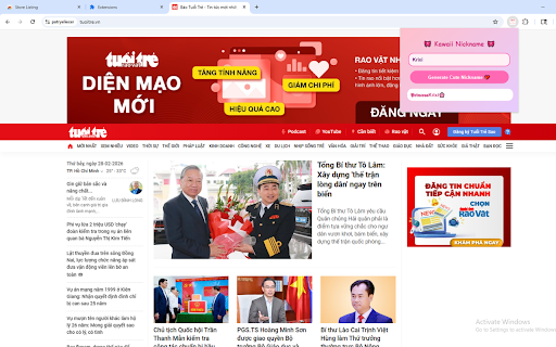 Kawaii Nickname Generator :: Generate cute kawaii nicknames with stylish Unicode characters.