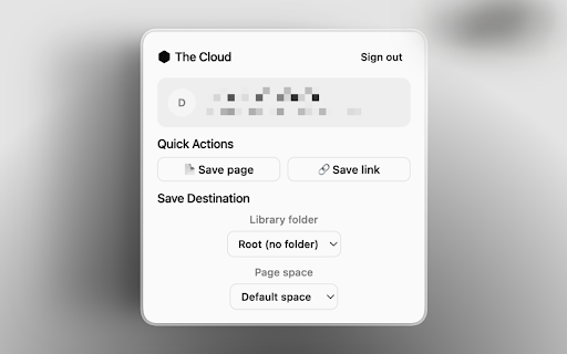 The Cloud :: Save images, links, and pages from any website to The Cloud
