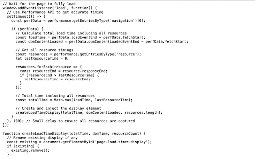 Page Load Timer :: Displays how long it takes to load a page including all resources
