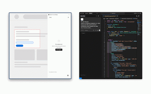 Snip (Beta) :: Capture screenshots, detect React elements, and send visual context with source code references directly to AI.