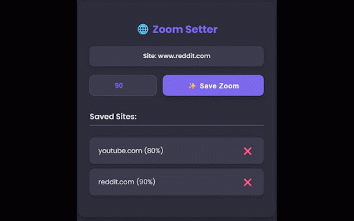 Zoom Setter :: Set default zoom levels for each website.