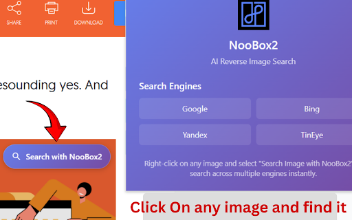 NooBox2 - AI Reverse Image Search :: A lightweight Chrome extension for AI-powered reverse image search.