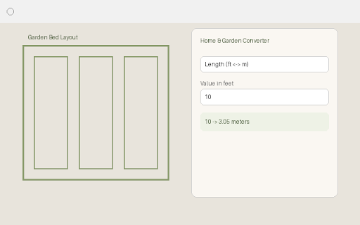 Home & Garden Unit Converter :: Quickly convert measurements for home decor projects and garden planning — feet/meters, sq ft/sq m, gallons/liters, and more.