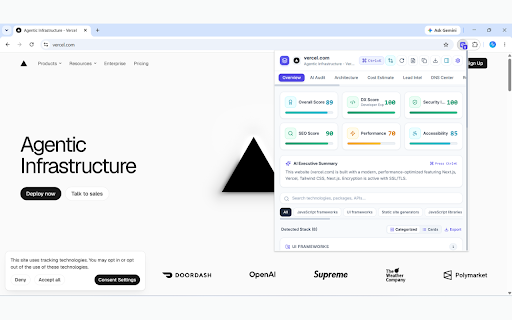 StackAnalyzer — AI Website Intelligence Platform :: AI website intelligence platform detecting tech stacks, architecture flows, cost estimates, vulnerability alerts, and security.