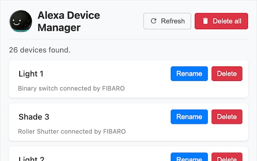 Alexa Device Manager :: List, remove and rename Alexa devices directly from the browser!