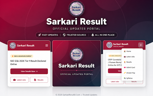 Sarkari Result Updates :: Get real-time updates for latest government jobs, admit cards, and results from SarkariResult0.com.