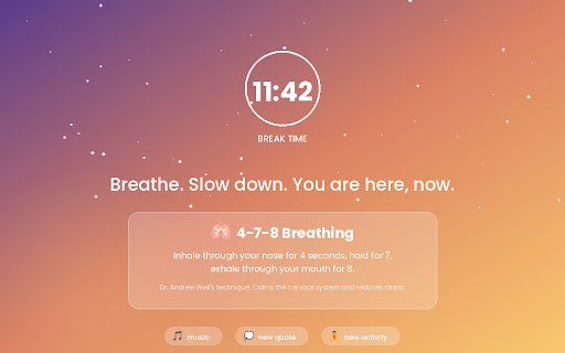 Mindful Break - Healthy Pause & Wellness Timer :: Healthy break reminders with relaxing photos, mindful quotes, wellness exercises and ambient music. Reduce stress, save your eyes.
