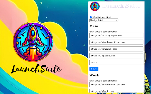 LaunchSuite :: LaunchSuite allows you to customize your startup with a pre-set list of websites, faster than ever before!