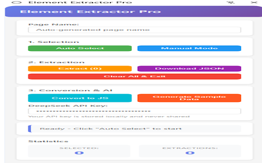 Element Extractor Pro :: Extract web elements and generate sample data with DeepSeek AI