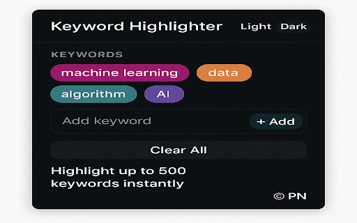 Keyword Highlighter :: Automatically highlight up to 500 keywords with dynamic updates.