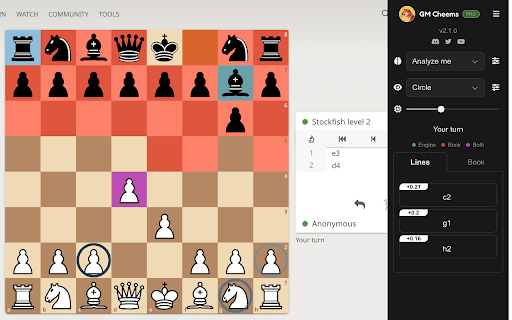 GM Cheems :: Chess analysis & tactics trainer for Chess.com and Lichess