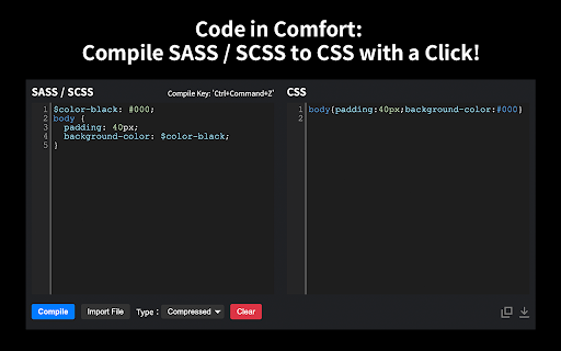 Sass Compiler :: This app is a SASS / SCSS compiler.