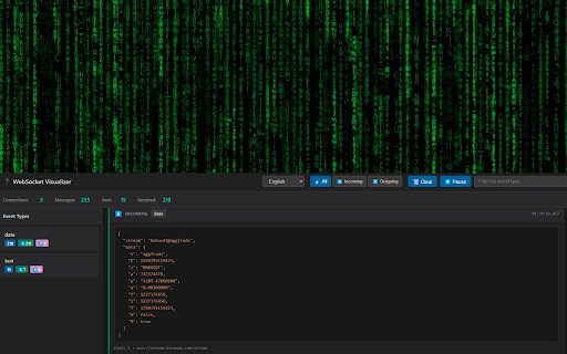 WebSocket Visualizer :: Graphically displays incoming and outgoing WebSocket messages with event type grouping