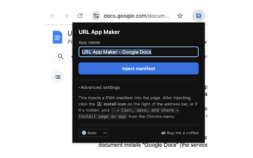 URL App Maker :: Inject a PWA manifest into the current page to install any URL as its own standalone app.