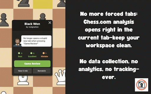 Chess.com Same Tab Analysis :: A Chrome extension that opens the Chess.com analysis in the same tab instead of opening a new one.