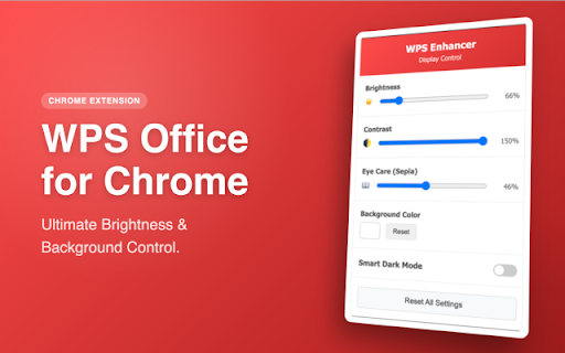 WPS Office for Chrome :: Customize WPS Office website with brightness adjustment, dark mode, and morre.