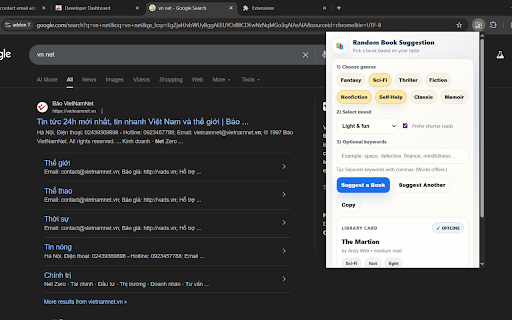 Random Book Suggestion (Library Card) :: Get a random book suggestion based on your preferences (genre, mood, keywords). Simple and offline. No complicated permissions.