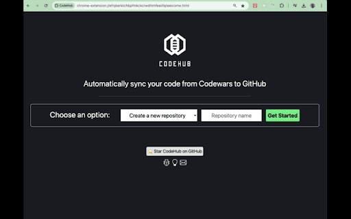 CodeHub :: Automatically pushes your Codewars submissions to GitHub