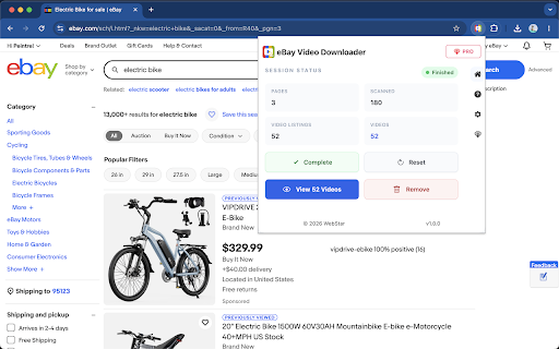 eBay Video Downloader - Search Results Video Finder :: Find eBay listings with videos from search results and download videos in bulk.