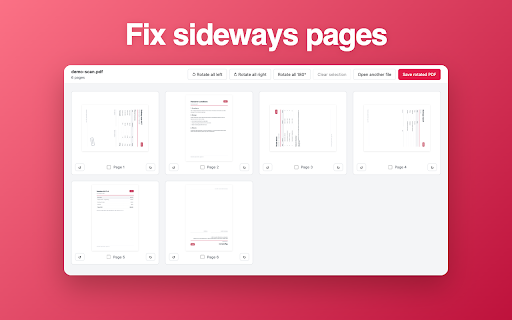 Rotate PDF :: Open a file and rotate PDF pages right in the browser: a pdf rotator that fixes sideways scans and saves the corrected copy.