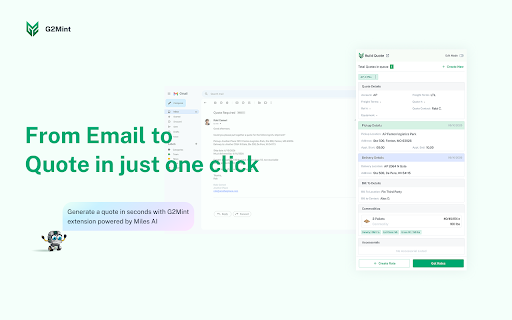 G2Mint Mail Intake :: Turn freight quote emails into orders without leaving Gmail.
