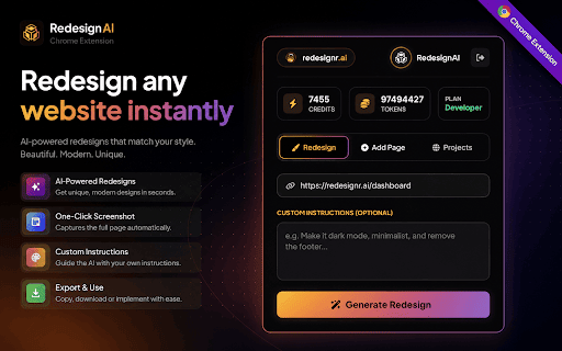 Redesignr AI - AI Website Redesigner :: Redesign any website with ai
