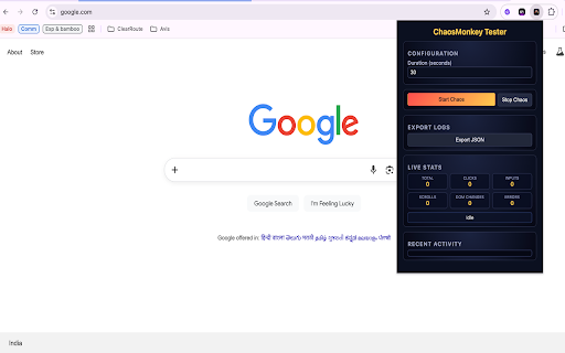ChaosMonkey Tester :: Run configurable Gremlins.js monkey testing with detailed activity logging on any page.