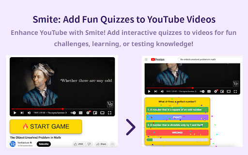 Smite : Add Fun Quizzes to YouTube Videos :: Enhance YouTube with Smite! Add interactive quizzes to videos for fun challenges, learning, or testing knowledge!