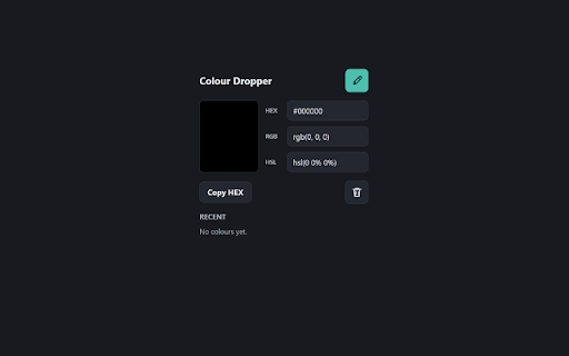Local Colour Dropper :: A small local colour picker that uses Chrome's built-in eyedropper and stores recent picks locally.