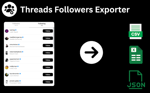 Threads Exporter - Export Threads Followers and Following :: Threads Exporter - Scrape and export Threads followers & following to CSV, Excel, or JSON. Easy social media data tool.