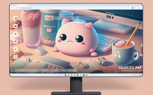 Kawaii Wallpaper :: Adorable kawaii characters in soft pastel colors with cute desk scenes and cozy vibes.