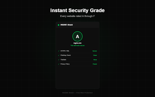 INGINE Shield :: Bank Guard, prompt-injection scanner, PII paste guard, AI typosquat blocker. Tamper-evident browser defense from INGINE Bermuda.