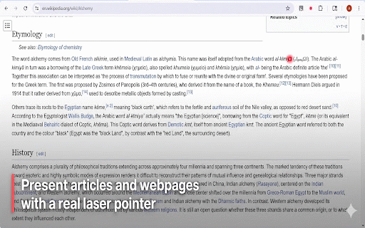WebLaser - Presentation Laser Pointer :: Transforms your normal page cursor into an ultra-smooth, realistic presentation laser pointer with trailing glow.