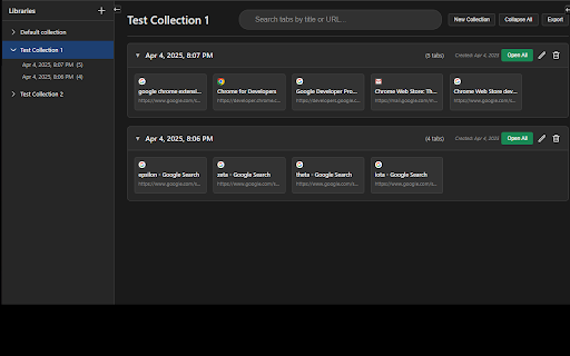 TCM - Tab Collection Manager :: Manage and save browser tabs and sessions effectively.