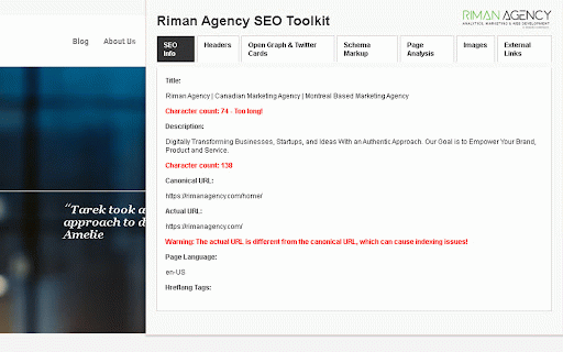 Riman SEO Meta Detector :: Detects SEO meta titles, descriptions, headers, canonical URL, and more from a webpage