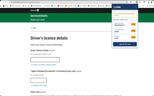 ZipFields Auto-Fill :: Automatically fill government forms using your ZipFields profile.