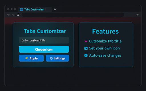 Tabs Customizer :: Add a personal touch to your browsing experience by customizing the titles and icons of your tabs.