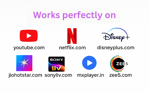 PiP mode with Subtitles & Controls :: Picture-in-Picture mode with subtitle overlay support for major streaming platforms. Includes video controls and resizable subtitles