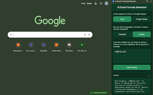 AI Excel Formula Generator :: Generate and explain Excel formulas with AI assistance