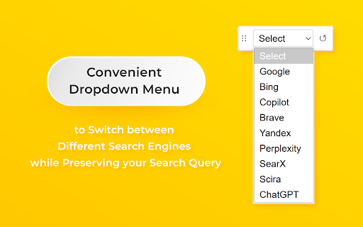 Instant Search Switcher :: Adds a convenient dropdown menu to switch between different search engines while preserving your search query