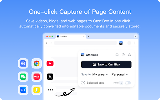OmniBox :: With a single click, save the page and turn your browser into a personal knowledge hub.