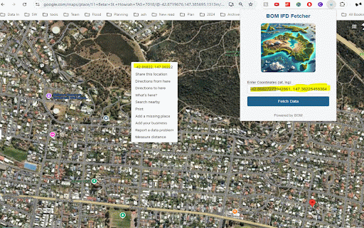 Rainfall Data Fetcher :: Fetches IFD data from BOM and rainfall data from ARR based on coordinates.