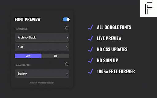 Google Fonts Preview :: Test any Google Font to see how your website looks before you update your files.