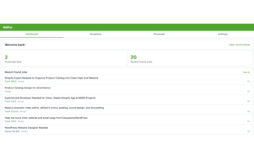 BidFox Upwork Helper :: AI-powered job scoring, proposal templates, and alerts for Upwork freelancers