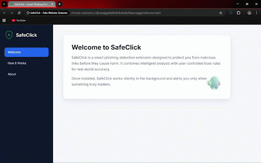 SafeClick - Fake Website Detector :: Detects phishing and suspicious websites using ML backend.