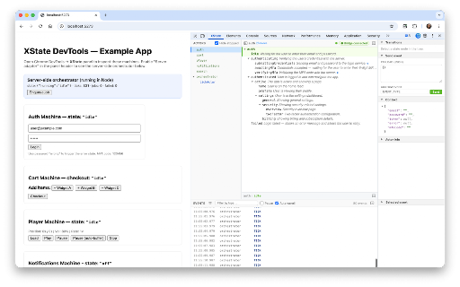 XState DevTools :: Inspect XState v5 machines at runtime