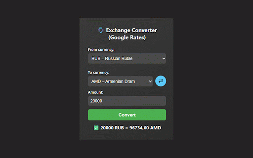 Exchange/Currency Converter (Google Rates) :: Currency conversion via your custom API