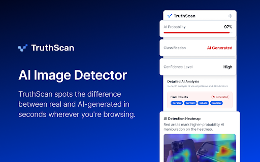 TruthScan AI Image Detector :: Detect AI-generated images anywhere on the web with TruthScan.